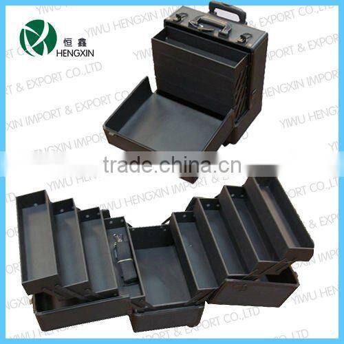Professional aluminum cosmetic case trolley makeup train case