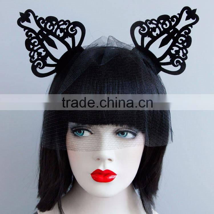 MYLOVE with net cool cat ear headband hair hoop for halloween
