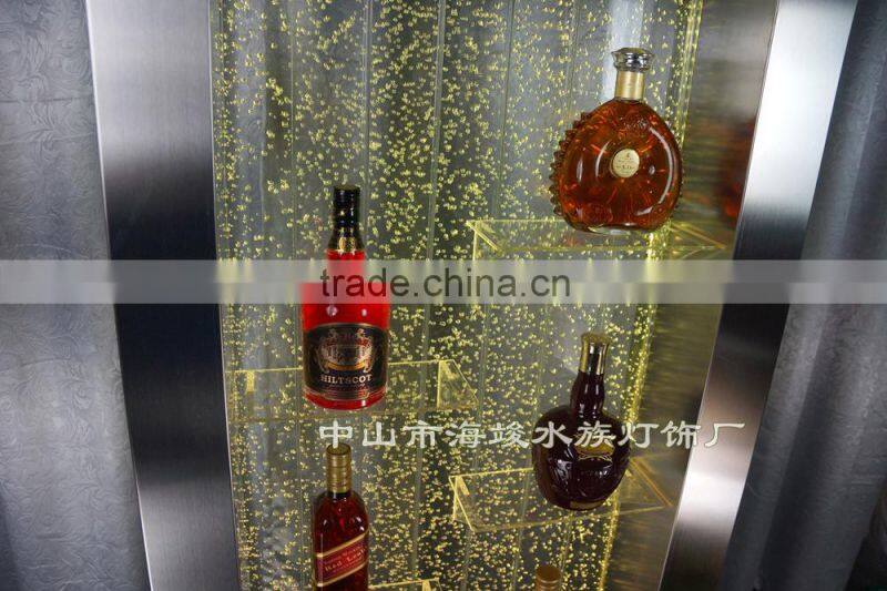 Led lighting stainless steel water bubble wine Rack