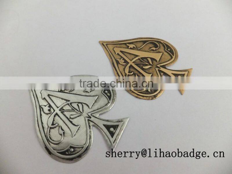 top quality Custom thin metal brand name logo label tin sticker Whisky bottle sticker