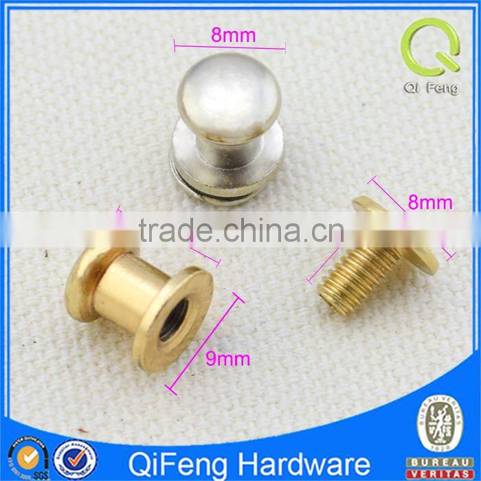 Fashionable metal screw rivet knot for handbag