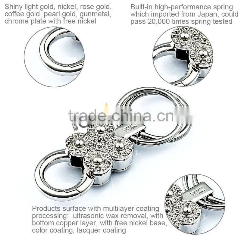 Wholesale shiny silver metal snap hook key ring