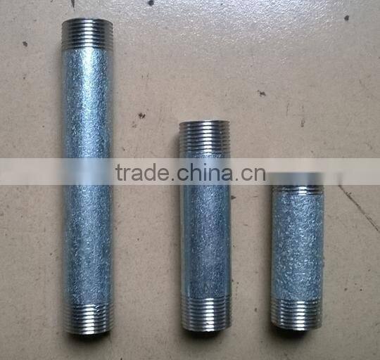 factory wholesale galvanized and black color malleable iron nipple pipe fitting