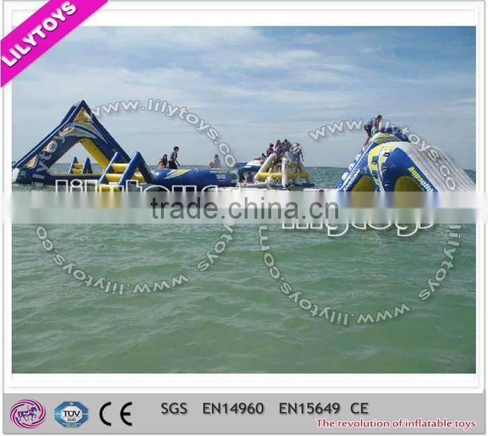 New inflatable lake slide, inflatable water floating slide for kids and adult