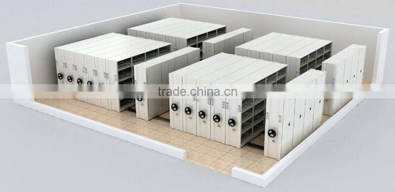 Space Saving Storage Solutions Office/Library Movable Shelving Systems, Mobile File Compactor