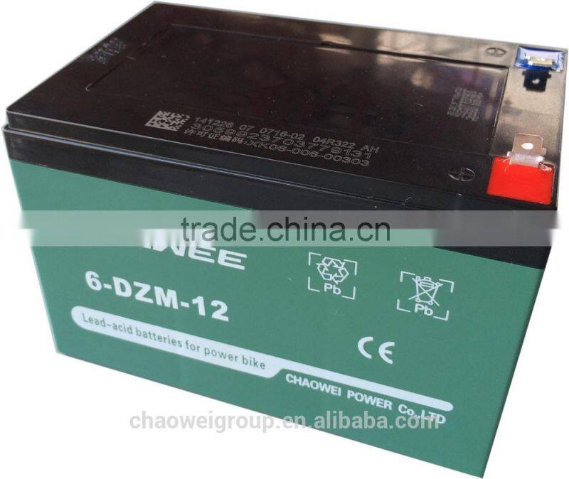 DZM Series VRLA Gel Type E-bike Battery, 12V 12Ah @ 2hr rate