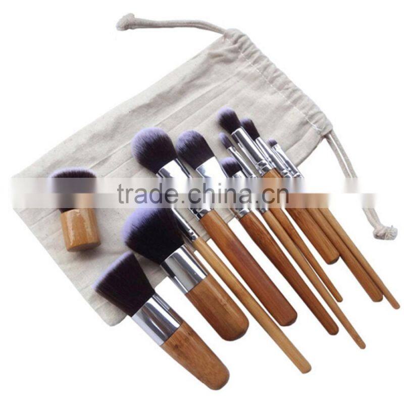 wooden handle make up brushes Professional 11pcs Makeup Brushes Set Wholesale