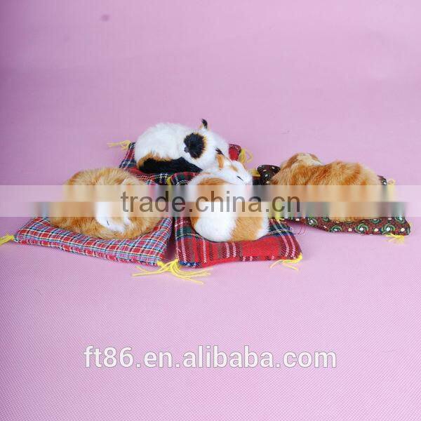 Plush Fur toys crafts popular Christmas decoration animal model sleeping little cat