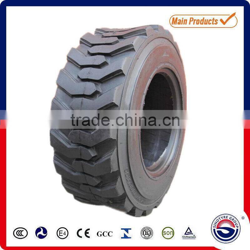Fashionable new coming skid steer tyre 12-16.5 with orange rims