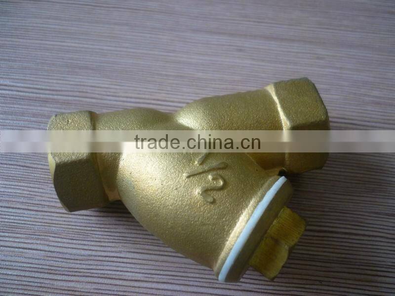 brass Y type female strainer valve