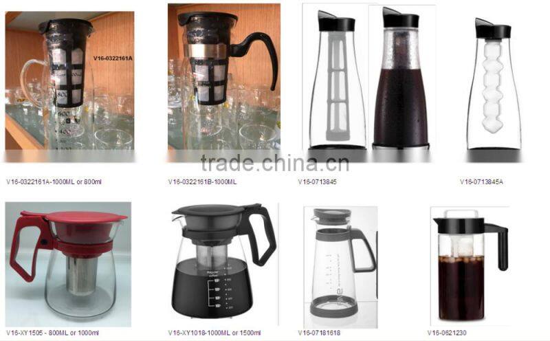 Commercial Heat Resistant Glass Teapot With Stainless Steel Infuser