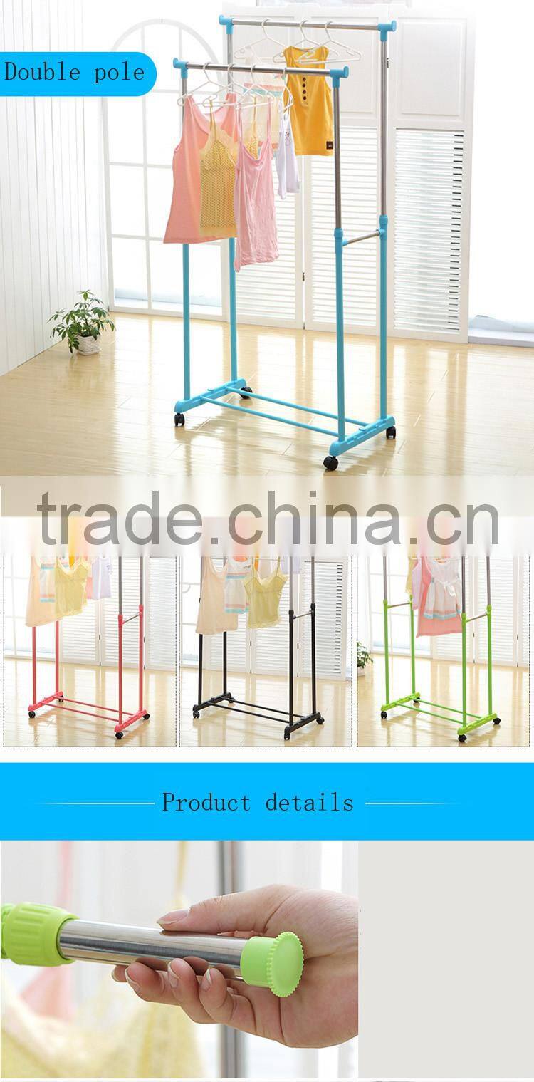 Double pole Indoor Folding Clothes Drying Rack Laundry Dryer Hanging Hanger Organizer Home