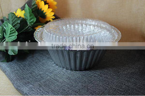 Disposable plastic cover for aluminum foil paper bowl