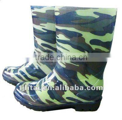 shine green pvc boot 2016 new arrive boot resistence water