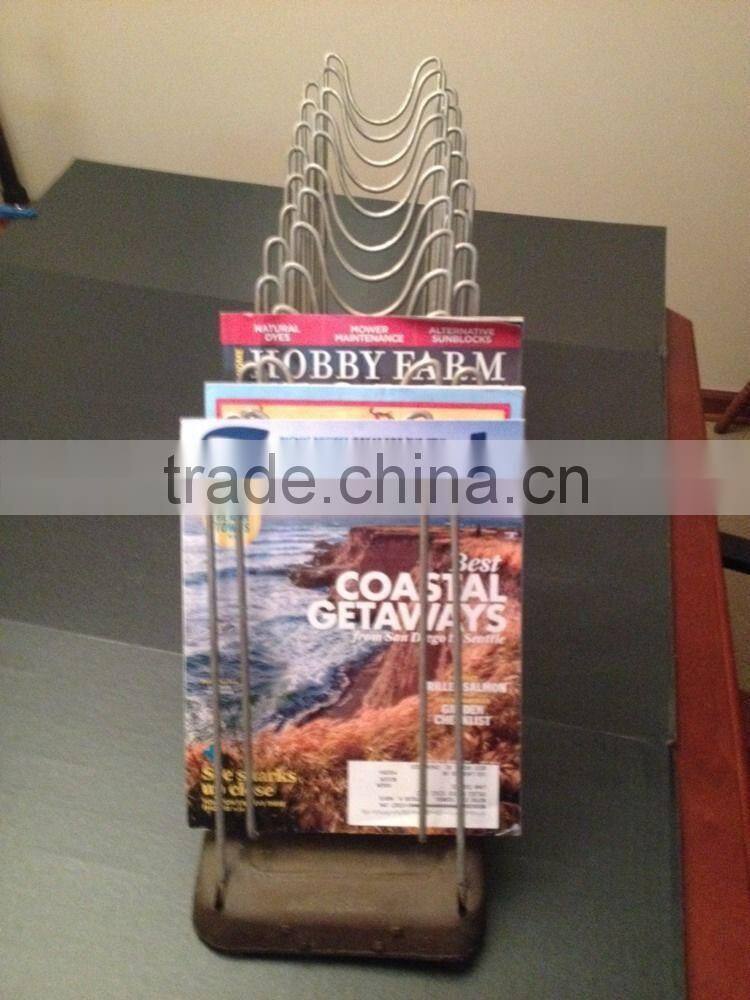 Vintage Industrial Metal Display Sorter Magazine Rack Book