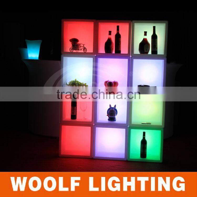 Rechargeable Waterproof Plastic LED Square Ice Bucket for Pub