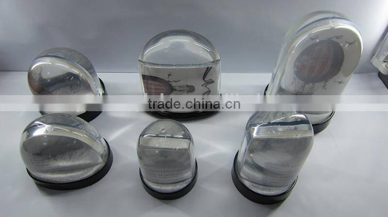 Custom plastic snow globe with photo insert