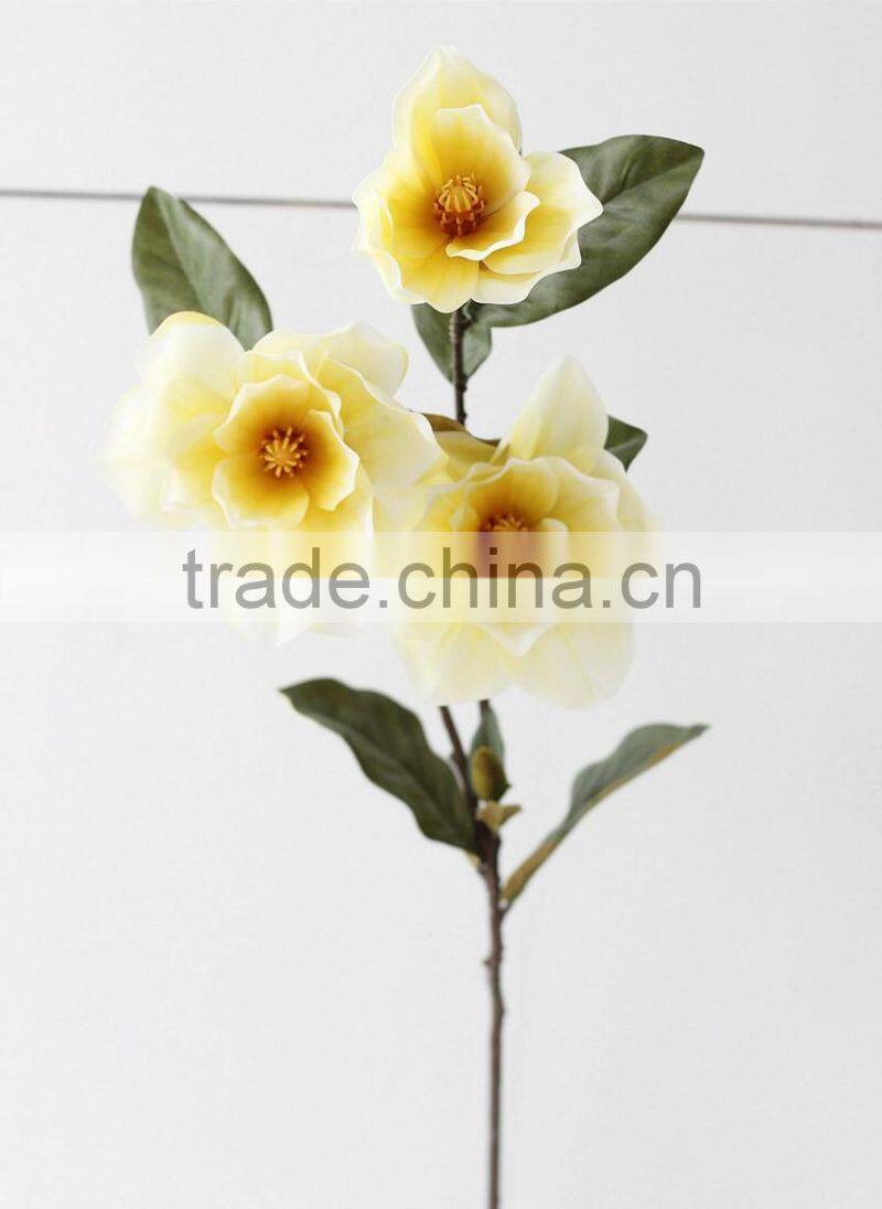 Home& wedding real touch rubber Magnolia decorative artificial table flowers
