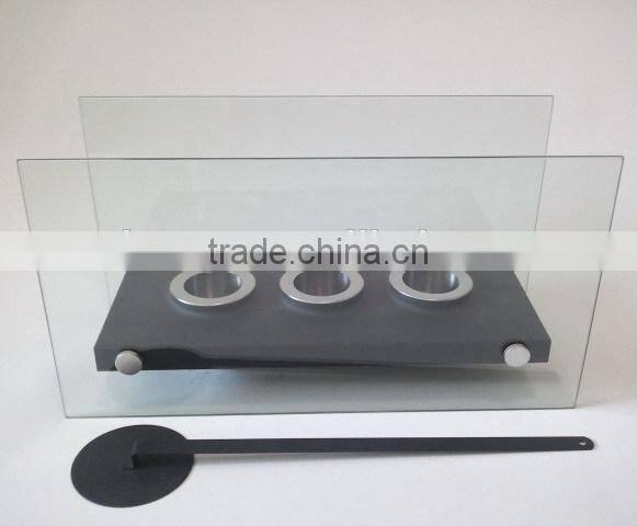 indoor glass fireplace with crushed glass, gel fuel glass fireplace