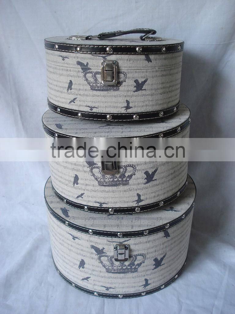 washed white wooden trunk with corner metal decor