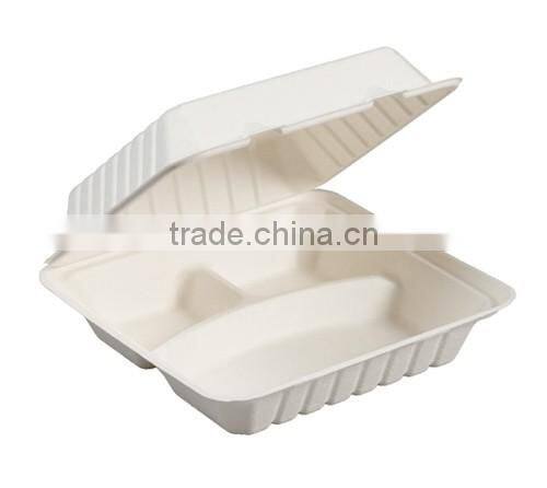 Disposable clear plastic 3 compartment lunch food box