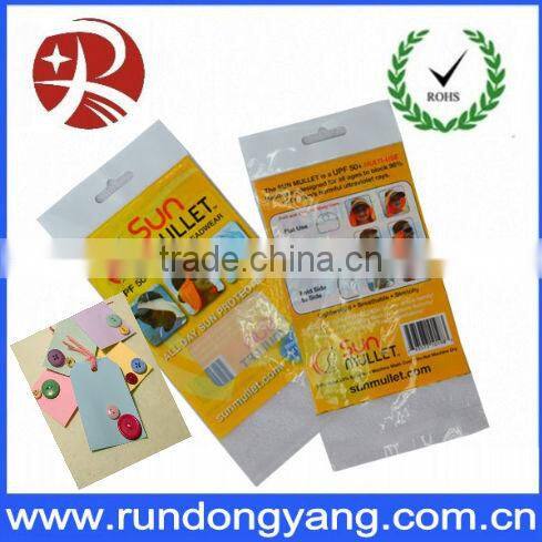 paper header cards with plastic bag