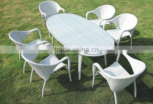 Modern dining room furniture rattan dining table and chair