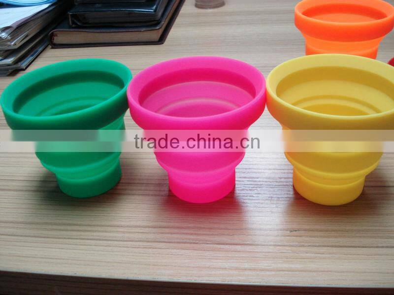 4 Colors Practical Promotional Portable Folding Silicone Water Cup OutDoor