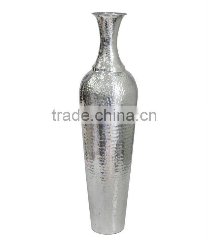 Aluminum Bottle Vase, Polished Vases, Flower Vase in Silver