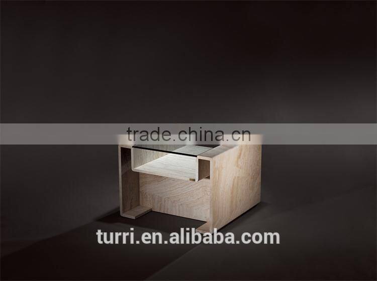 New Turkish White Travertine Base End Table
