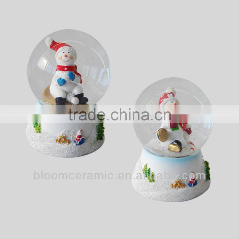 Bloom holiday resin snowman waterball