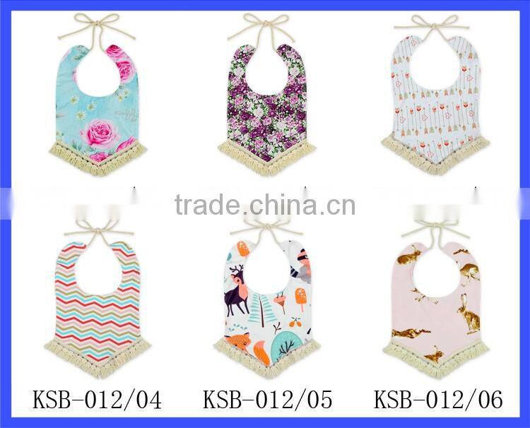 rainbow polka dot tassel newborn toddler tassel adjustable soft bibs