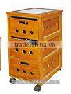 Orange vegetable storage cabinet