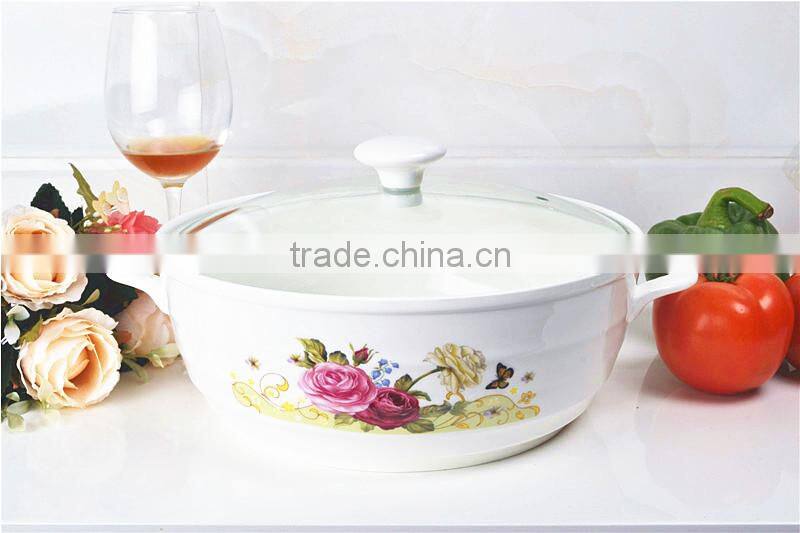 Microwave porcelain pot with glass lid