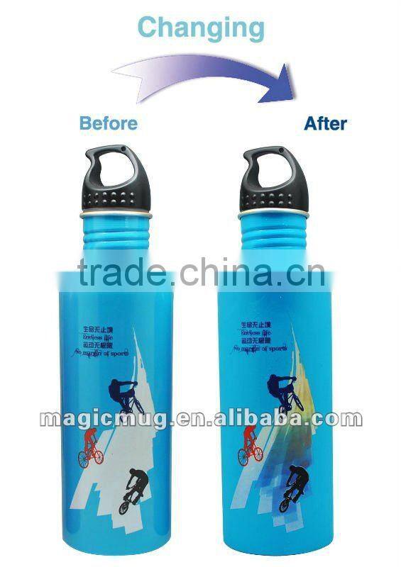 2016 new product cold color changing water bottle
