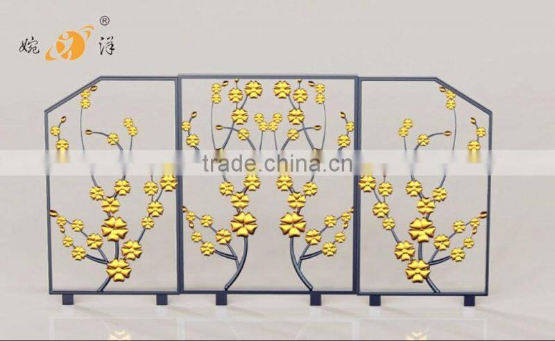 European restaurant bedroom carved hollow metal screen
