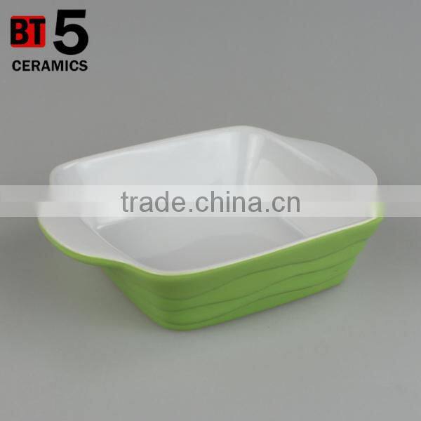 BT5-SD01,2,3G ceramic square green bakerware dish