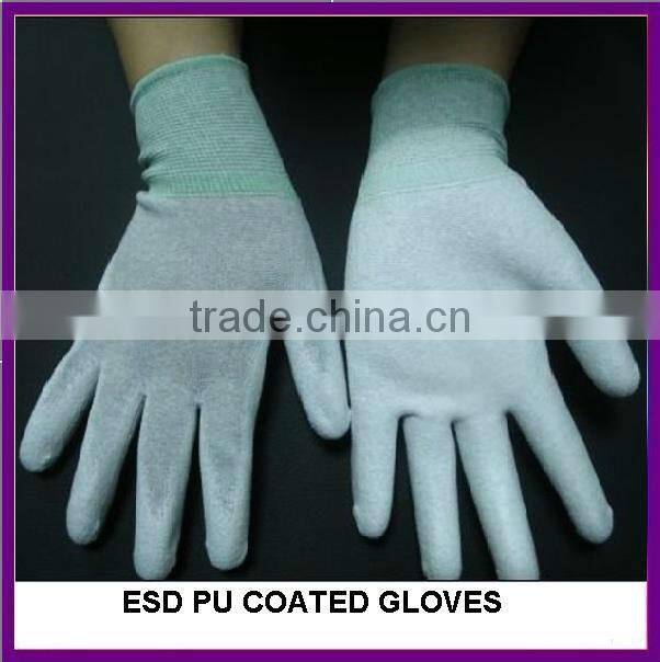 Nylon Knitted ESD Gloves With PU Coated