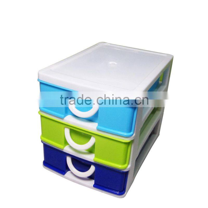 ECO-friendly cheap 3 tier desktop mini stackable plastic storage drawers