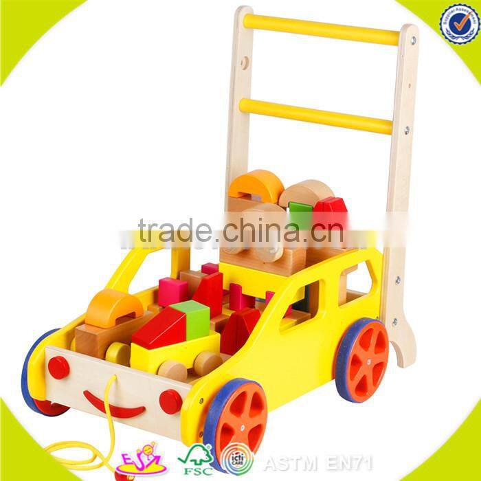 wholesale funny toddler wooden walker toy educational wooden walker toy bring fun best selling wooden walker toy W16E029