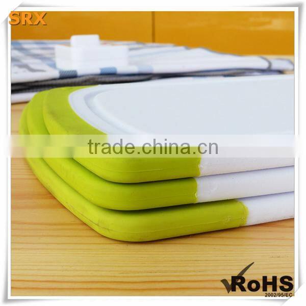 4PCS Non-Slip Plastic Cutting Board Set Plastic Chopping Board with Stand/custom plastic chooping board shenzhen manufacturer