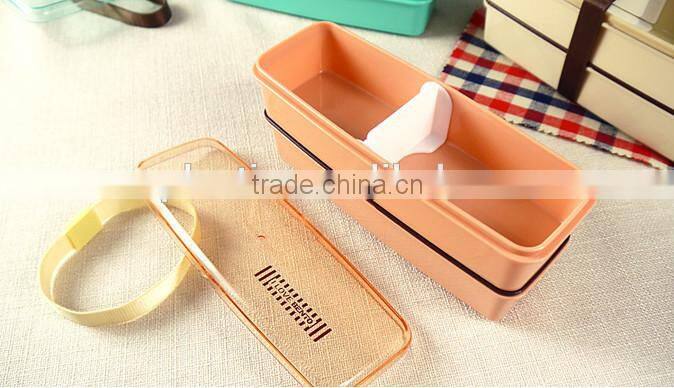 Cute Lunch Box Bento with Chopsticks High Heat Resistance Gift made in China,CUSTOM plastic lunch box,hot new product for 2015
