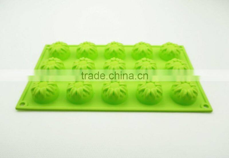 1192 15 pcs roses shaped silicone chocolate mould and mold