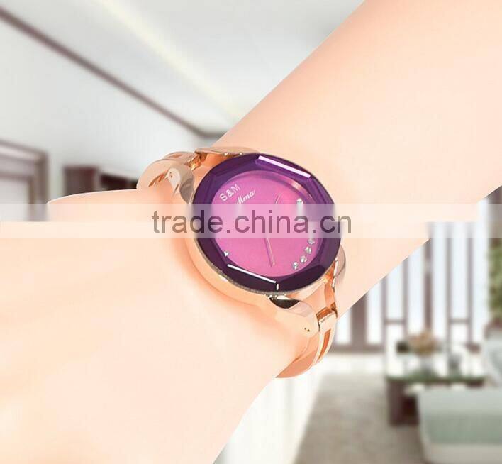 charming lady decoration wristwatch vogue crystal dial alloy strap women watch