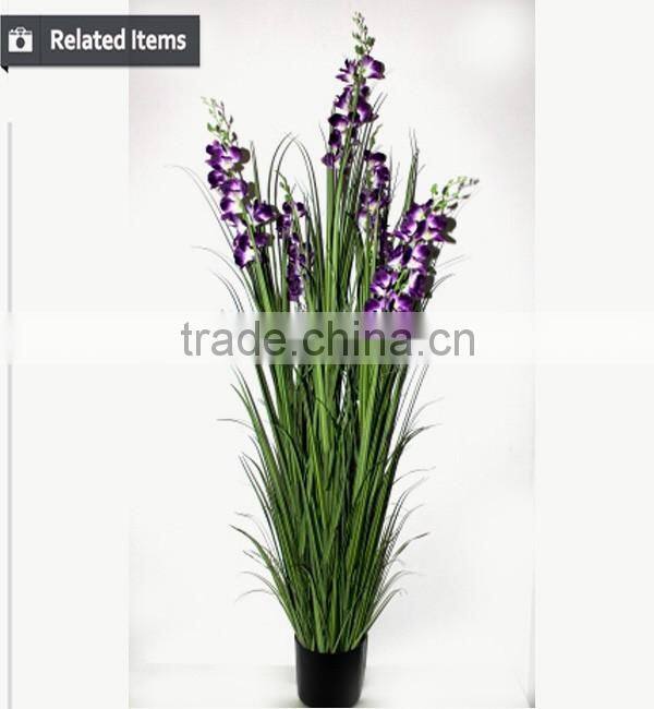 artificial onion grass and orchids for Christmas decoration artificial plant potted