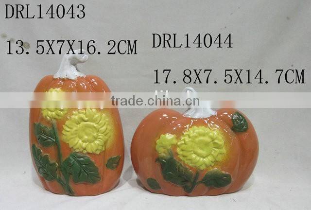 holloween flower pattern on ceramic pumpkin festive decorations