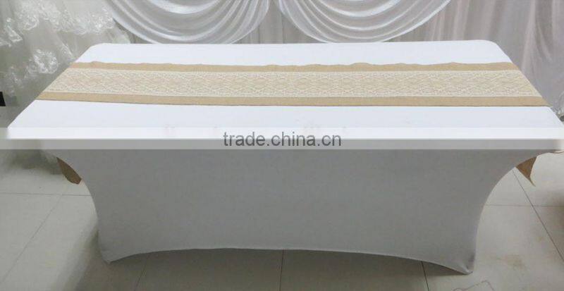 Burlap and lace table runner Hessian Table Runner for rustic wedding decoration