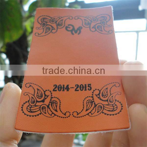 2017 high quality jeans pu leather label design