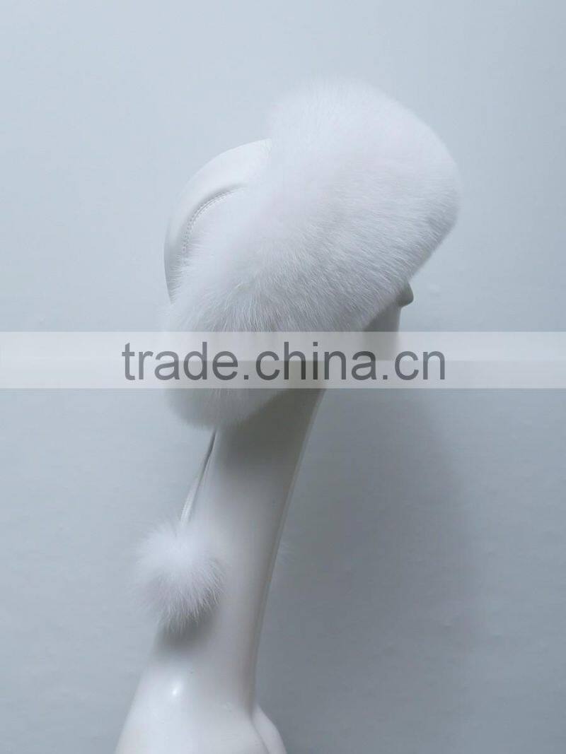 wholesale 2016 latest design hat and cap high grade woman faux fur leather Russia hat
