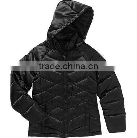New Women's Genuine Down Sateen Puffer Coat